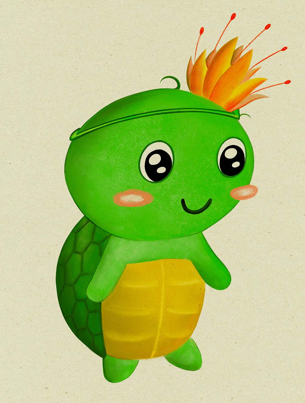 Character design pour l'enfance — Camille la tortue, illustration jeunesse