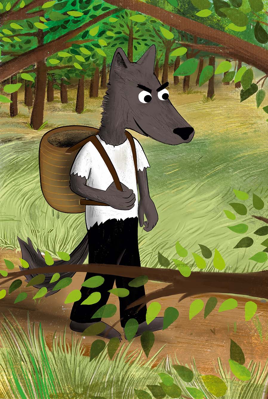 Character design jeunesse — recherche de personnage, le loup