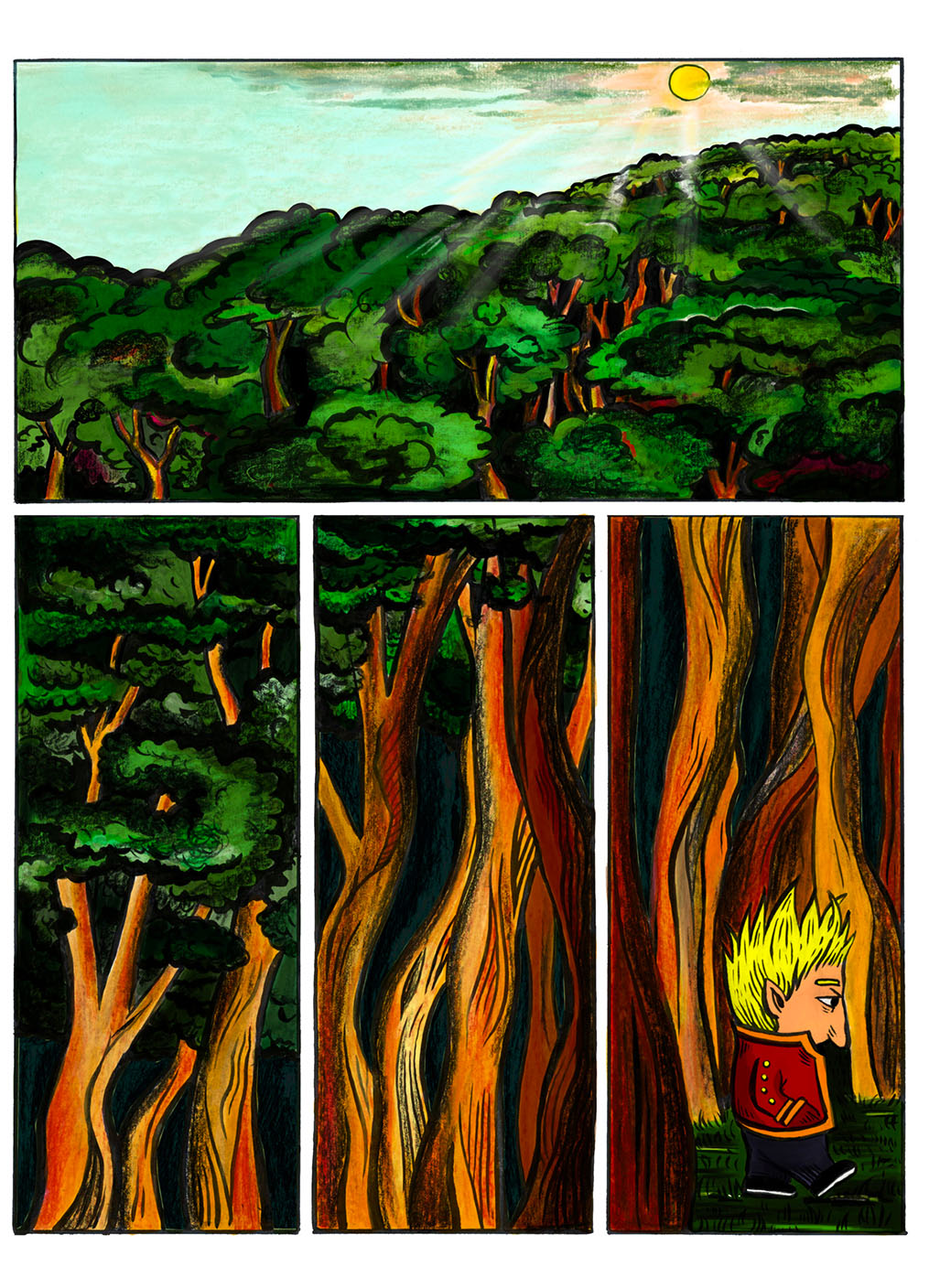 Planche de bande dessinée — extrait, illustration narrative de Martin Cravatte