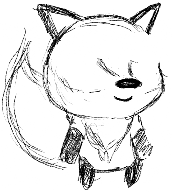 Character design jeunesse — esquisse du personnage Renardo